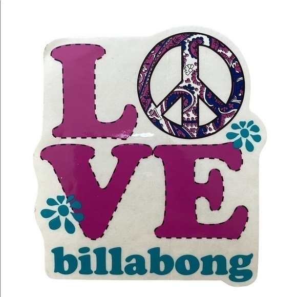 BUNDLE of 2 BILLABONG Love, Peace, Surf Surfer Stickers - Picture 2 of 3